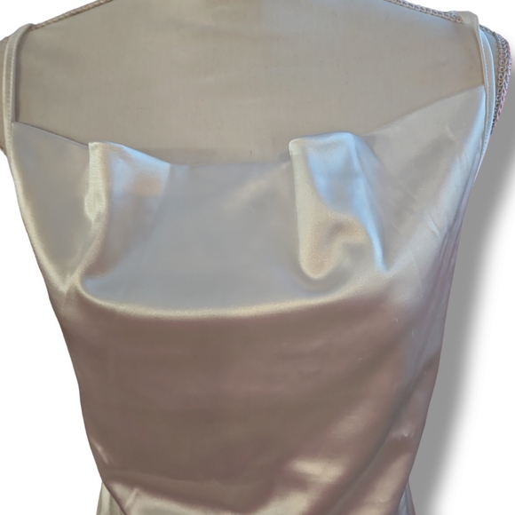 ZAFUL Women's Satin Sleeveless Spaghetti Strap Mini Dress Sexy Slip Cowl - Picture 3 of 8